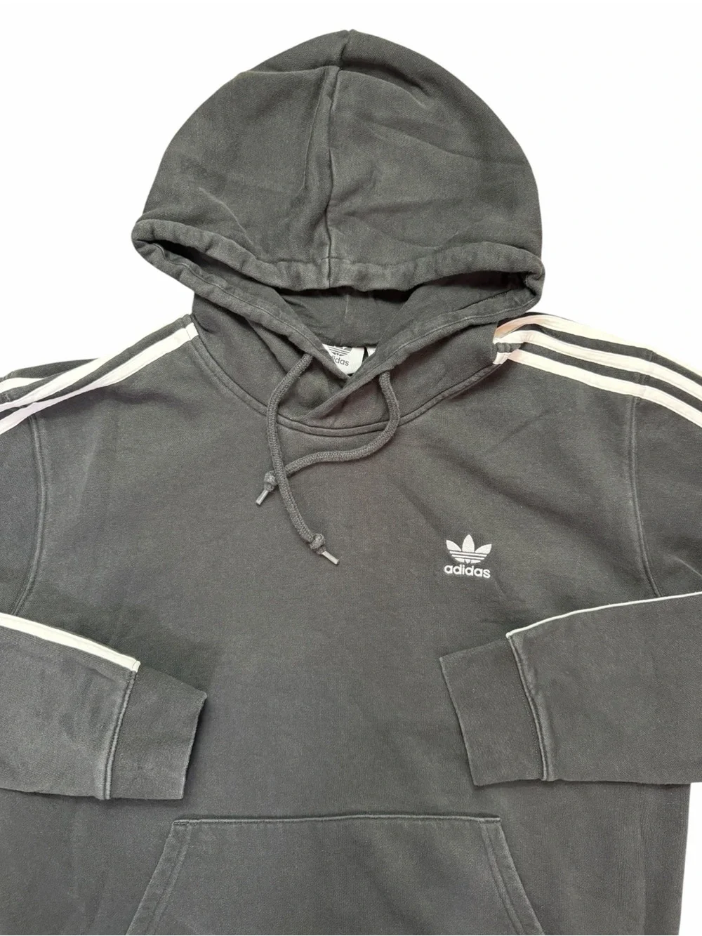 adidas Originals Trefoil 3-Stripes Pullover Hoodie Men's M Black Pockets